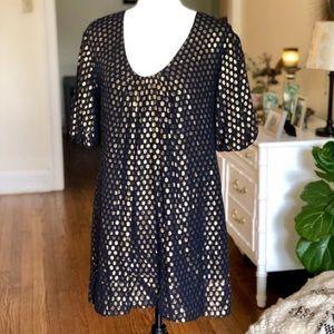 French Connection swing dress in gold.